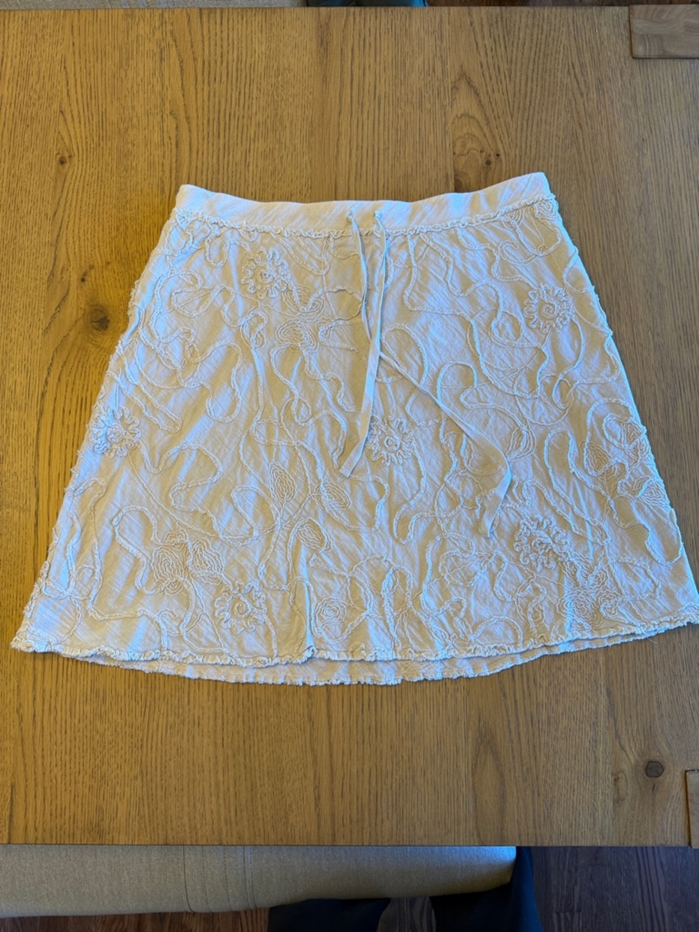 Max Studio White Embroidered Mini Skirt